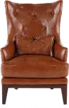Brewster Chestnut Brown Leather-Match Accent Chair