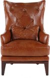 Chestnut Brown Leather-Match Accent Chair - Brewster