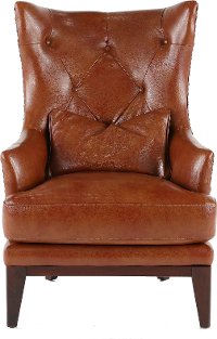 Chestnut Brown Leather-Match Accent Chair - Brewster