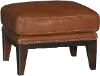 Brewster Chestnut Brown Leather-Match Ottoman