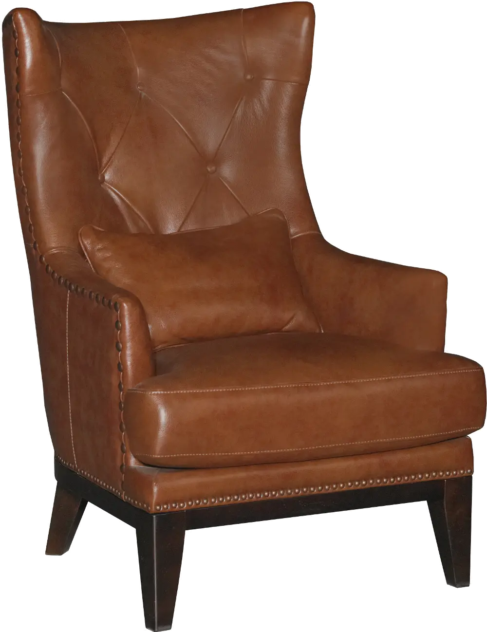 Brewster Chestnut Brown Leather-Match Accent Chair and Ottoman-1