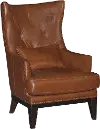Brewster Chestnut Brown Leather-Match Accent Chair and Ottoman