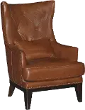 Brewster Chestnut Brown Leather-Match Accent Chair and Ottoman
