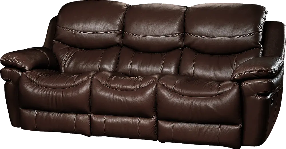0813-300P/B122 Brown Leather-Match Power Reclining Sofa - Siena-1