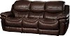 0813-3000M/B122 Brown Leather-Match Manual Reclining Sofa - Siena