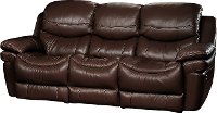 0813-3000M/B122 Brown Leather-Match Manual Reclining Sofa - Siena