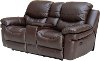 0813-2200M/B122 Brown Leather-Match Manual Reclining Loveseat - Siena Collection