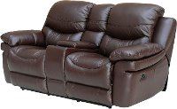 0813-2200M/B122 Brown Leather-Match Manual Reclining Loveseat - Siena Collection