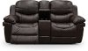 0813-2200M/B122 Brown Leather-Match Manual Reclining Loveseat - Siena Collection-2