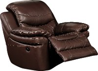 0813-1500M/B122 Brown Leather-Match Manual Recliner - Siena Collection