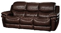2PC0813SO/CNSLV/BRWN Brown Leather-Match Manual Reclining Sofa & Loveseat - Siena