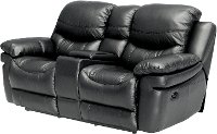 0813-2200M/B800 Black Leather-Match Manual Reclining Loveseat - Siena