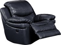 0813-1500M/B800 Black Leather-Match Manual Recliner - Siena