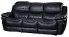 2PC0813SO/CNSLLV/BLK Black Leather-Match Manual Reclining Sofa & Loveseat - Siena
