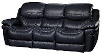 2PC0813SO/CNSLLV/BLK Black Leather-Match Manual Reclining Sofa & Loveseat - Siena
