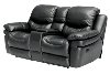 2PC0813SO/CNSLLV/BLK Black Leather-Match Manual Reclining Sofa & Loveseat - Siena-2