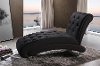 BBT5187-BLACK-CHAISE Black Button-Tufted Chaise Lounge - Pease