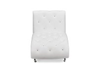 BBT5187-WHITE-CHAISE White Button-Tufted Chaise Lounge - Pease