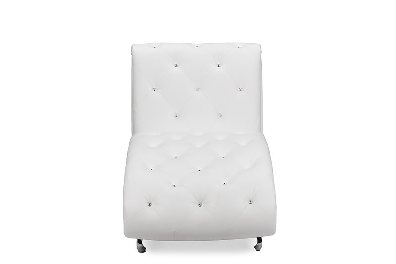 White Button-Tufted Chaise Lounge - Pease RC Willey Furniture Store - White Button-Tufted Chaise Lounge - Pease RC Willey Furniture Store