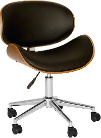 Black/ Walnut Adjustable Office Chair - Daphne