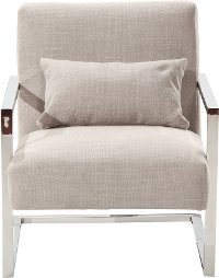 Gray Linen/ Steel Accent Chair - Skyline