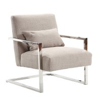 Gray Linen/ Steel Accent Chair - Skyline-2