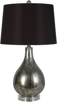 Silver Foil Glass Table Lamp