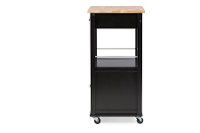 RT310-OCC Black Kitchen Cart with Wood Top - Denton-4
