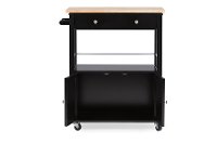 RT310-OCC Black Kitchen Cart with Wood Top - Denton-5