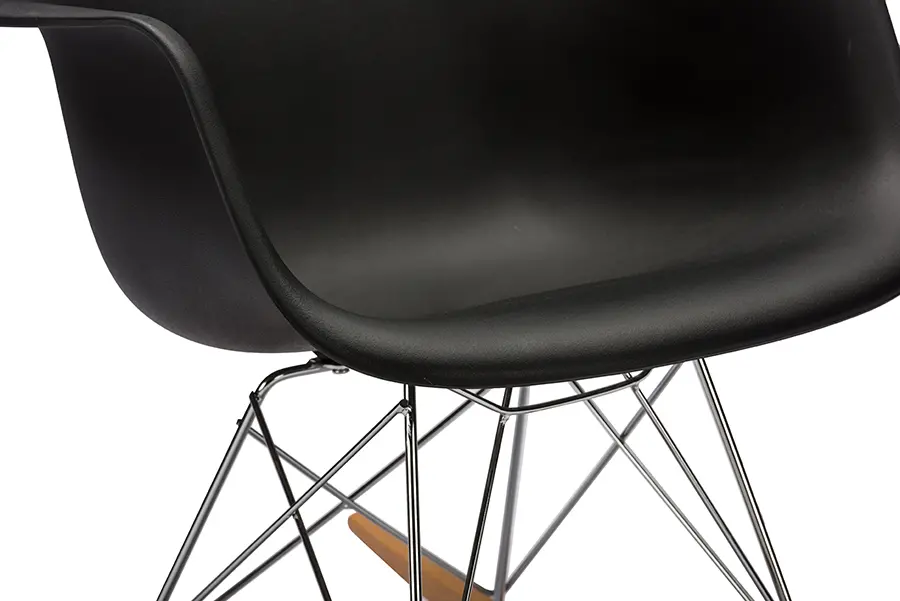 Modern Black Plastic Shell Chair - Dario-2