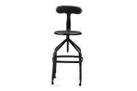 M-94137X-30-AB-BS Black Backrest Bar Stool - Architects