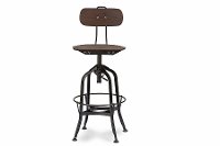 M-94144-Walnut-BS Distressed Backrest Bar Stool