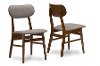 RT337-CHR-2 Wood Dining Chair Pair with Grey Faux Leather - Sacramento
