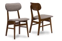 RT337-CHR-2 Wood Dining Chair Pair with Grey Faux Leather - Sacramento