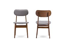 RT337-CHR-2 Wood Dining Chair Pair with Grey Faux Leather - Sacramento-3
