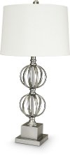 Painted Silver Double Sphere Metal Table Lamp