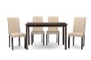 Andrew-5PC-Beige Espresso and Beige 5 Piece Dining Set - Andrew-5