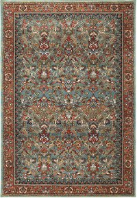 5 x 8 Medium Garnet Red and Aquamarine Blue Rug - Spice Market