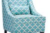 DO-6281-Blue Shabby Chic Blue Fabric Arm Chair - Lotus-3