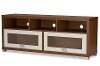 FTV-885-Walnut/White Two-Tone Walnut/ White TV Stand with Glass Doors - Swindon-3