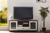 FTV-886-Walnut/White Two-Tone Walnut/ White TV Stand with Glass Doors - Matlock