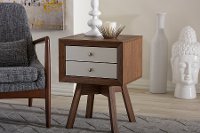 ST-005-AT/WALNUT/WHITE Two-Tone Walnut and White End Table - Warwick
