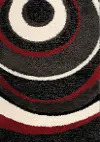 Shaggy 5 x 8 Red, Charcoal, and Cream Spiral Area Rug