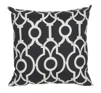 Black and White Geometric Indoor-Outdoor Throw Pillow
