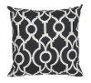 Clearance Black and White Geometric Indoor-Outdoor Throw Pillow