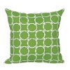 Clearance Green and White Round Ring Indoor-Outdoor Throw Pillow