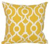 Yellow and White Geometric Indoor-Outdoor Throw Pillow