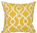 Yellow and White Geometric Indoor-Outdoor Throw Pillow