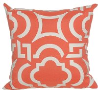Orange and White Modern Indoor/Outdoor Throw Pillow