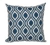 Clearance Navy and White Patterned Indoor-Outdoor Throw Pillow